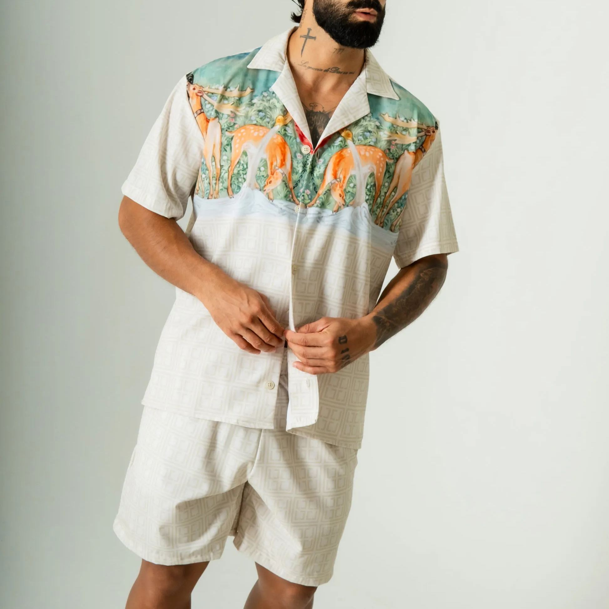 Men's Short-sleeved shirt set