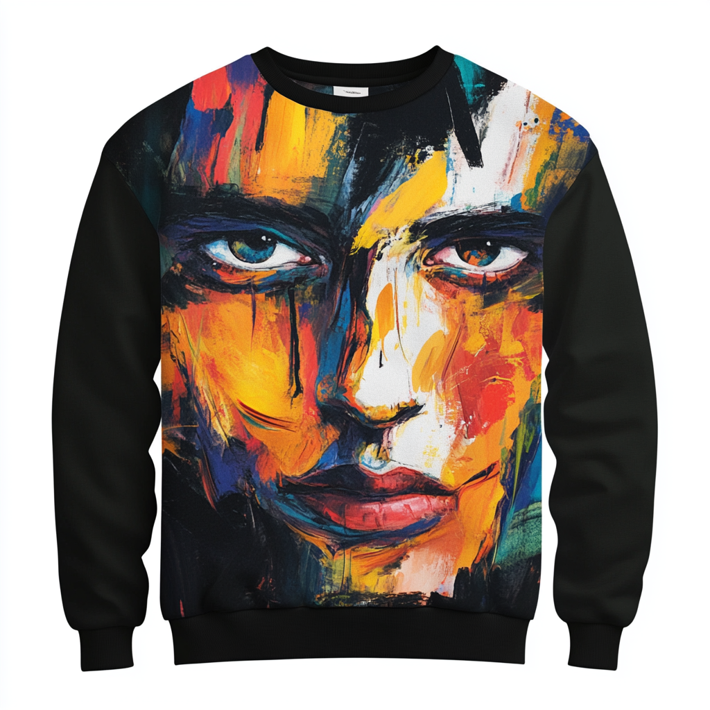 Print Sweatshirt Round Neck Pullover Men