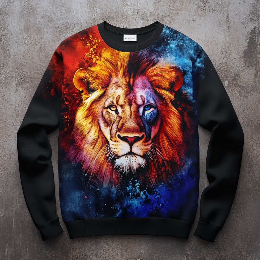 Print Sweatshirt Round Neck Pullover Men