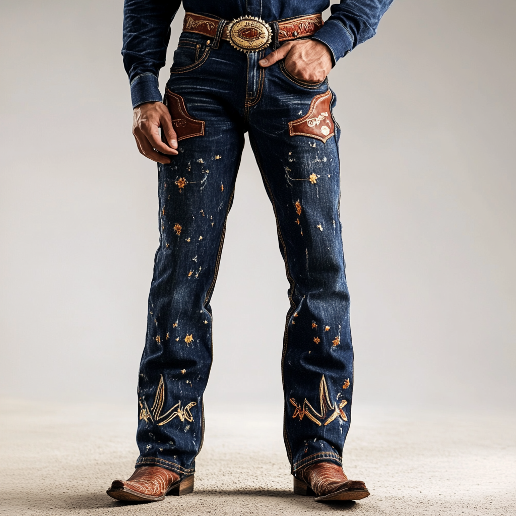 Jeans with a graphic pattern