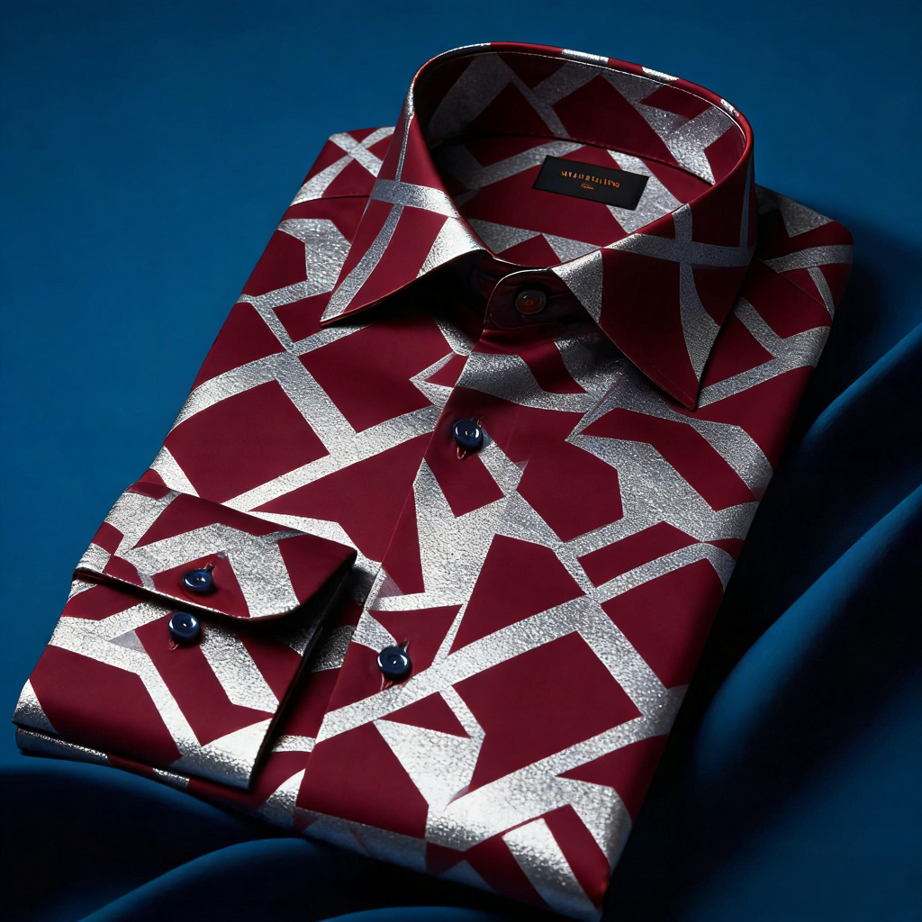 Men's Satin Luxe Long Sleeve Button Down Shirt