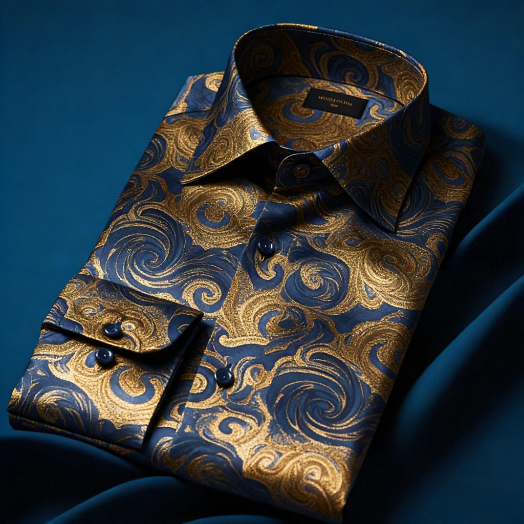 Men's Satin Luxe Long Sleeve Button Down Shirt