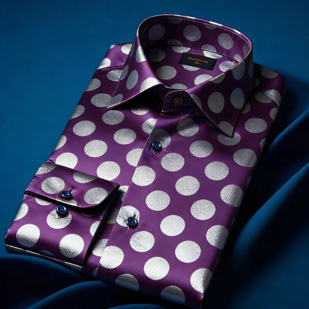 Men's Satin Luxe Long Sleeve Button Down Shirt