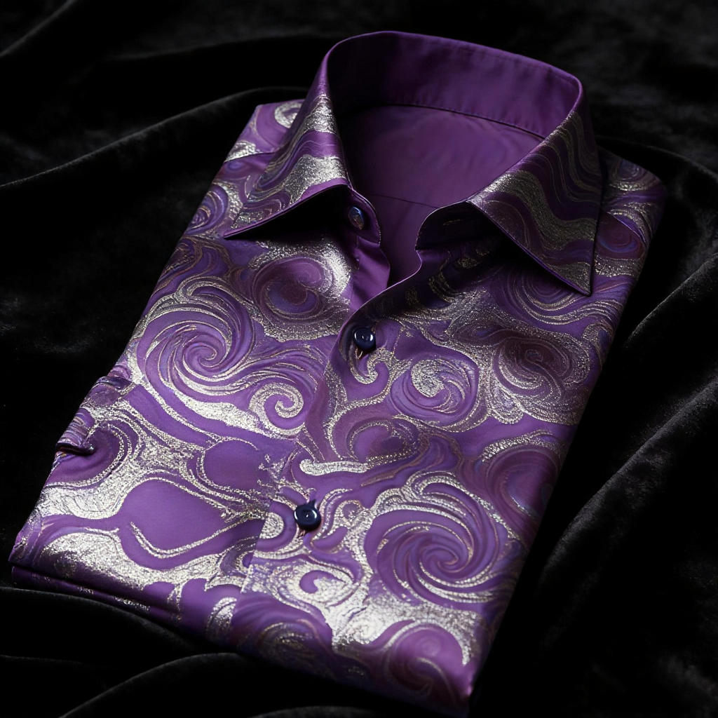 Men's Satin Luxe Long Sleeve Button Down Shirt