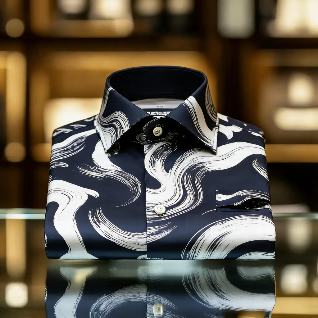 Men's Satin Luxe Long Sleeve Button Down Shirt