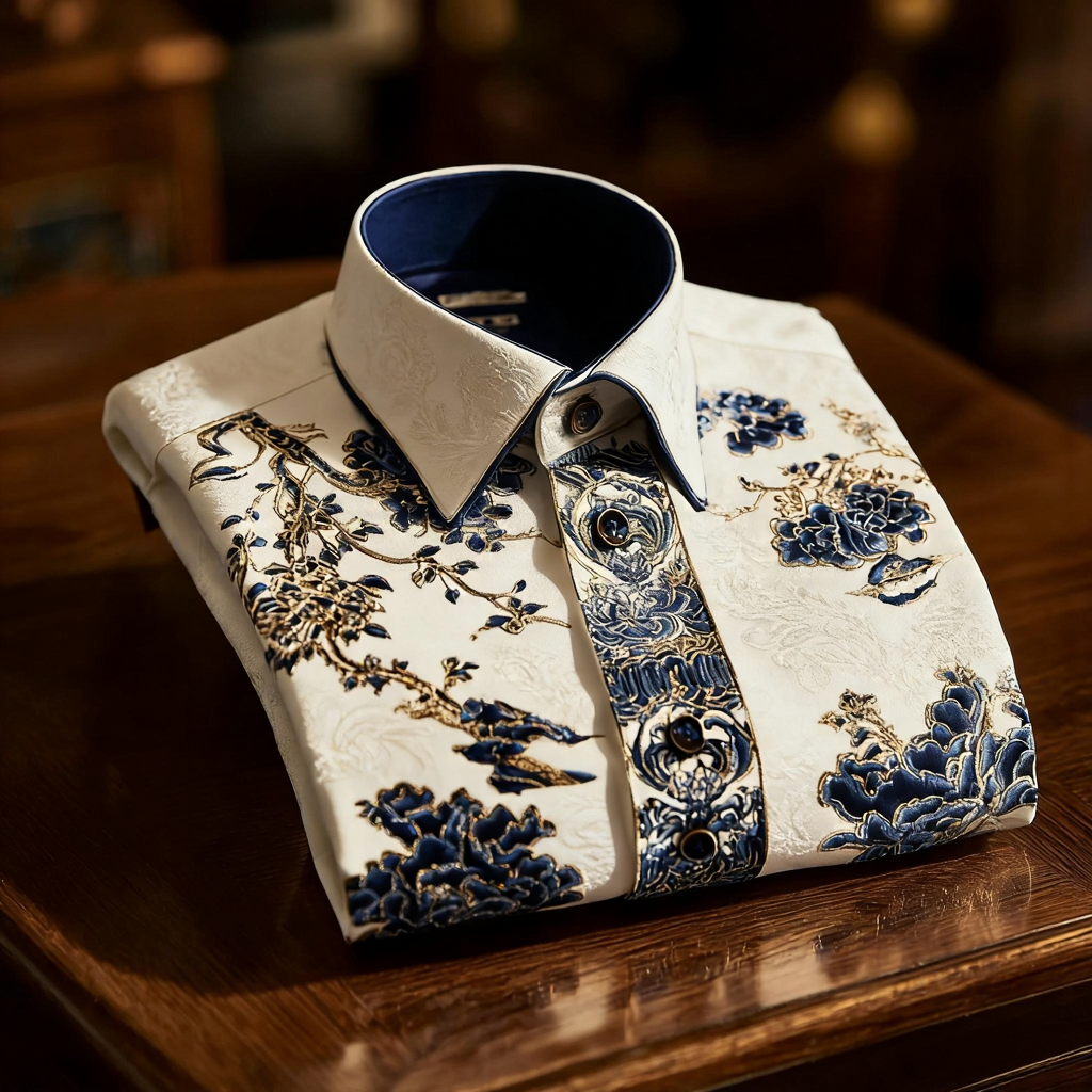 Men's Satin Luxe Long Sleeve Button Down Shirt