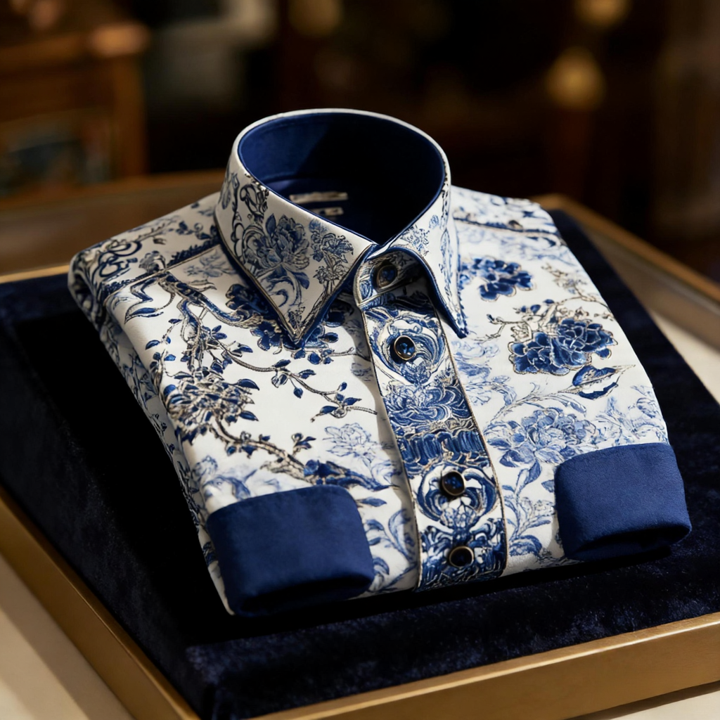 Men's Satin Luxe Long Sleeve Button Down Shirt