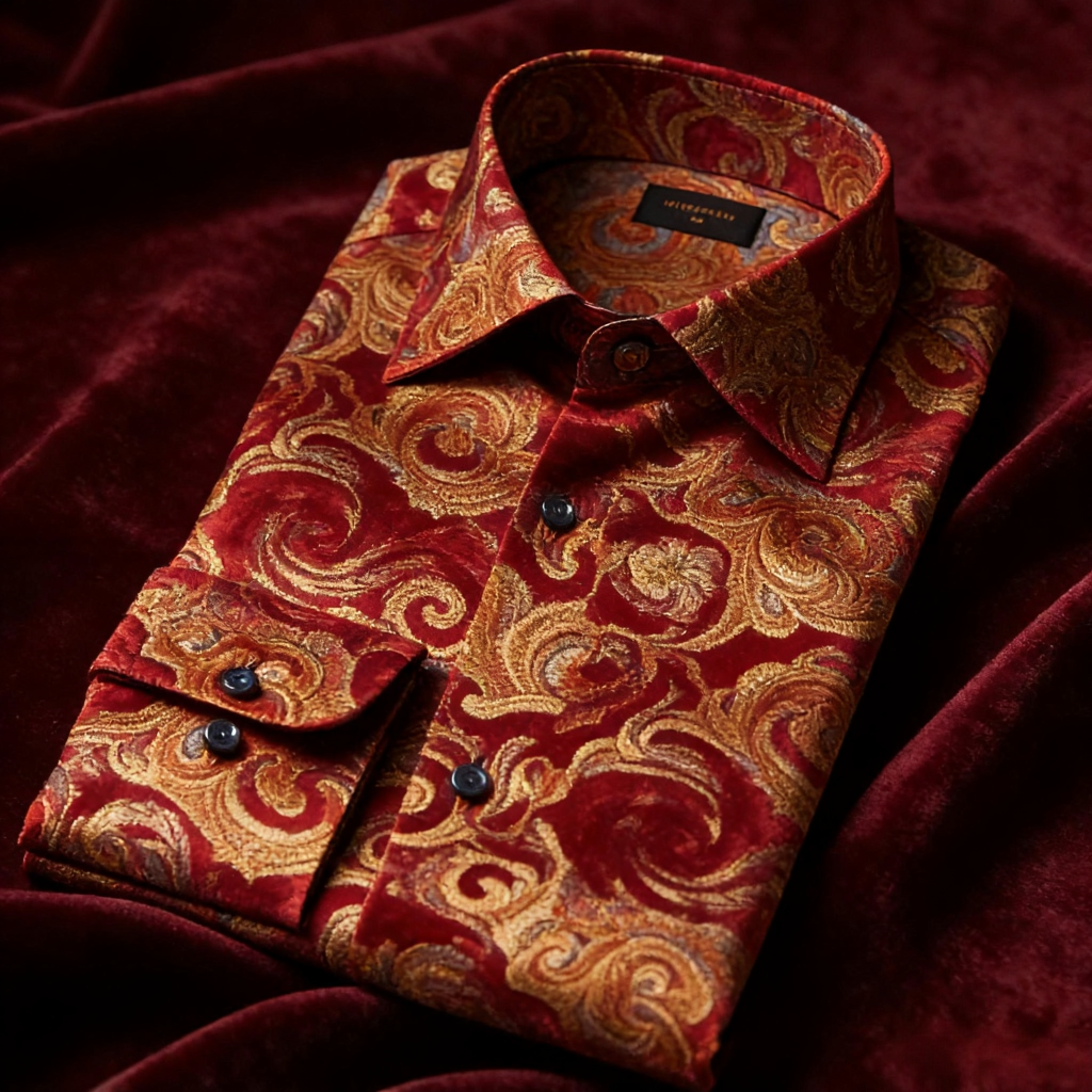 Men's Satin Luxe Long Sleeve Button Down Shirt