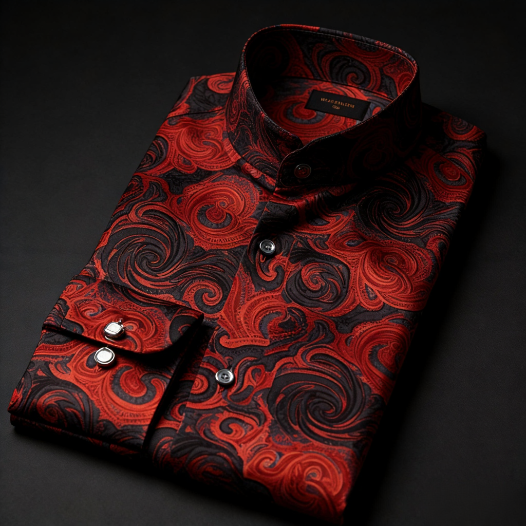 Men's Satin Luxe Long Sleeve Button Down Shirt