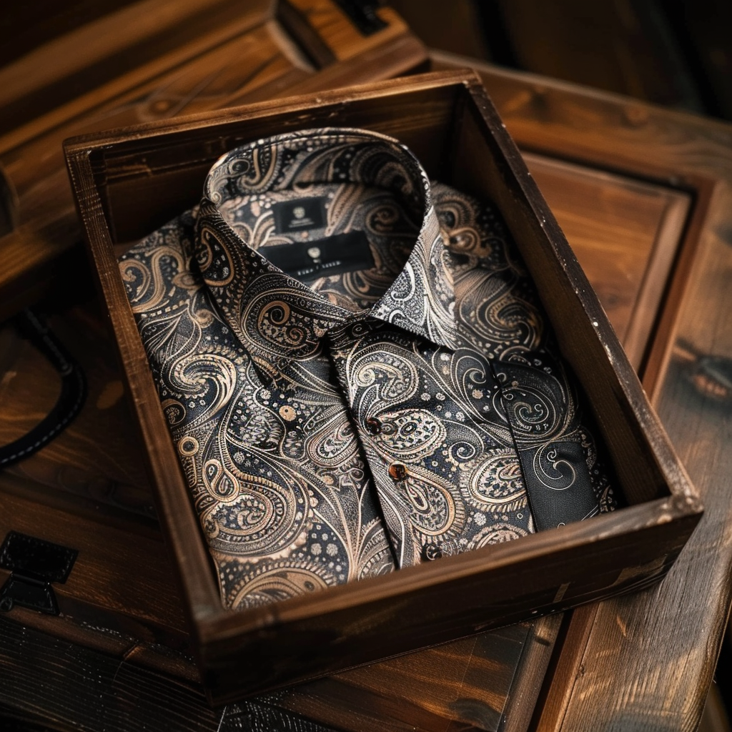 TomsloverRegular Style Daily Casual Bamboo Linen Paisley Print Shirt