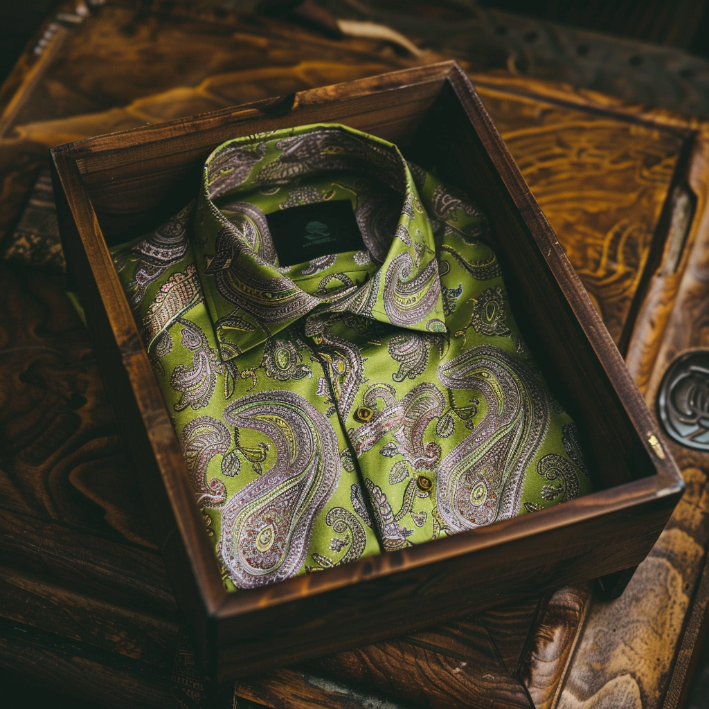 TomsloverRegular Style Daily Casual Bamboo Linen Paisley Print Shirt