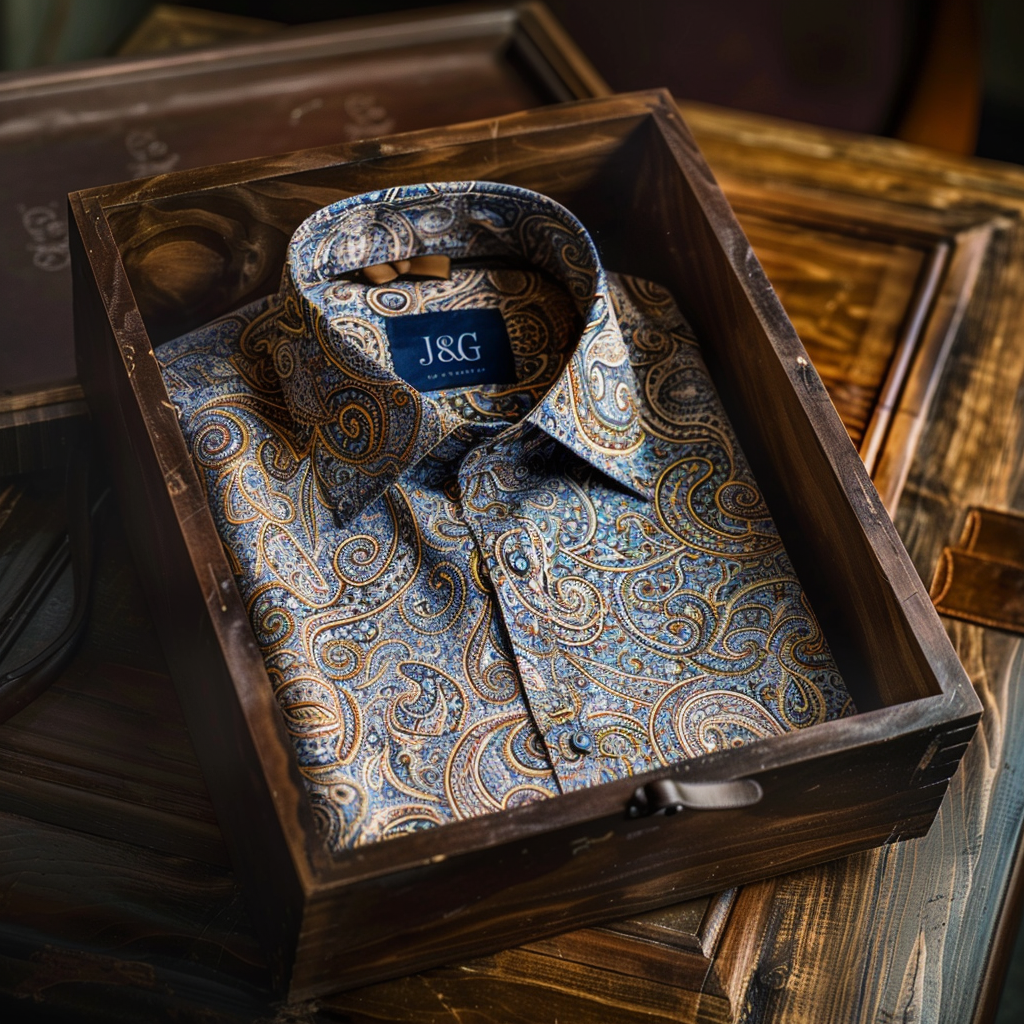 TomsloverRegular Style Daily Casual Bamboo Linen Paisley Print Shirt