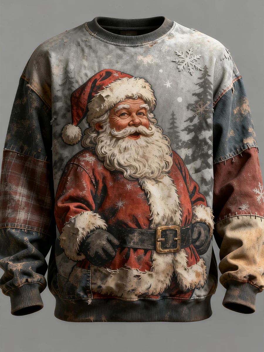 Men's Retro Casual Christmas Party Art Sweatshirt