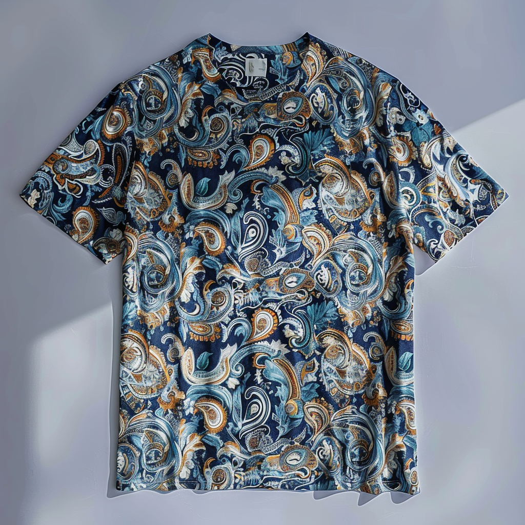 TomsloverMen's casual short-sleeved pullover Printed Tee shirt