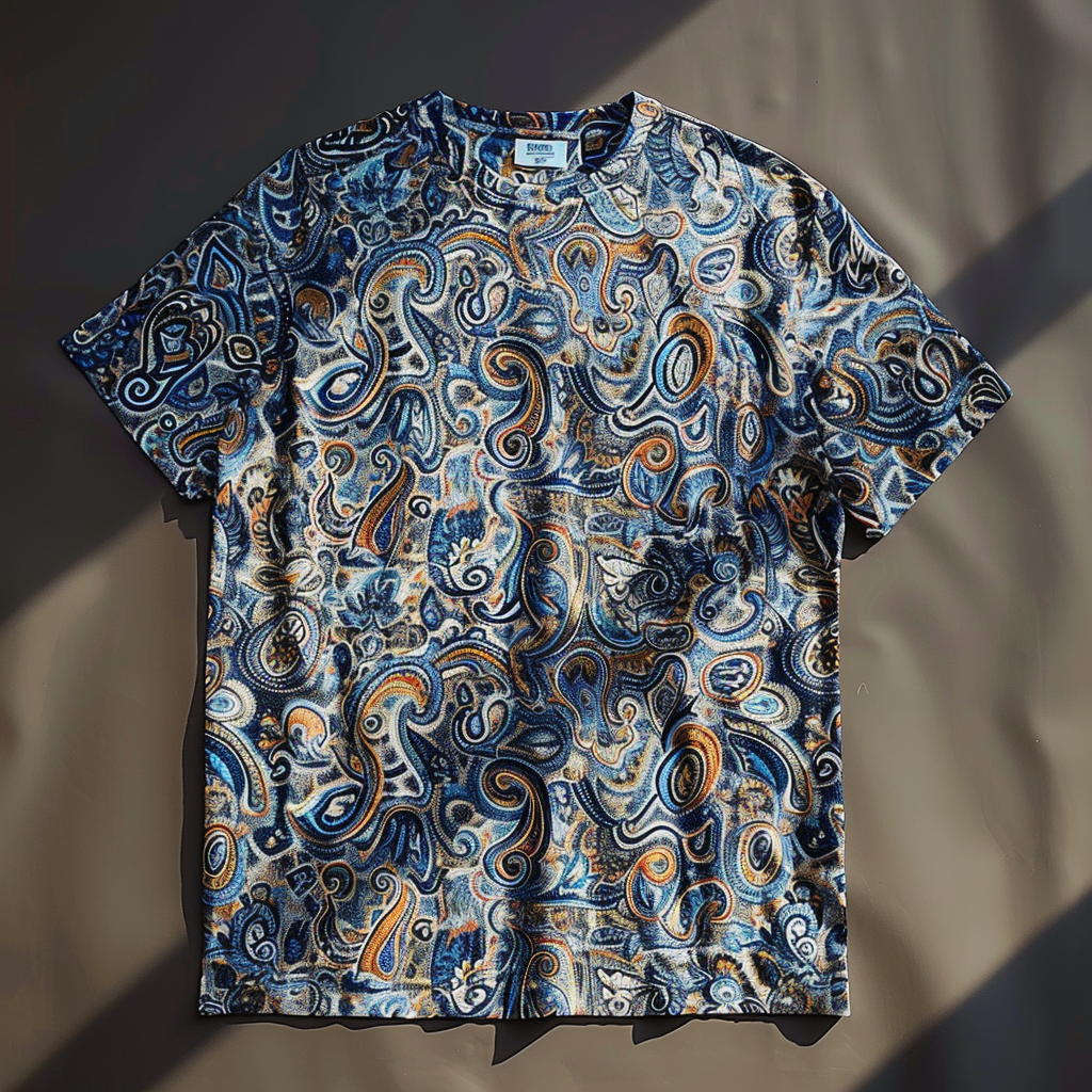 TomsloverMen's casual short-sleeved pullover Printed Tee shirt