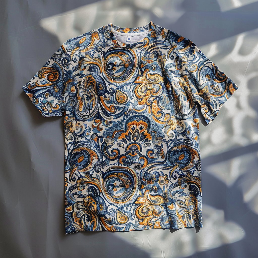 TomsloverMen's casual short-sleeved pullover Printed Tee shirt