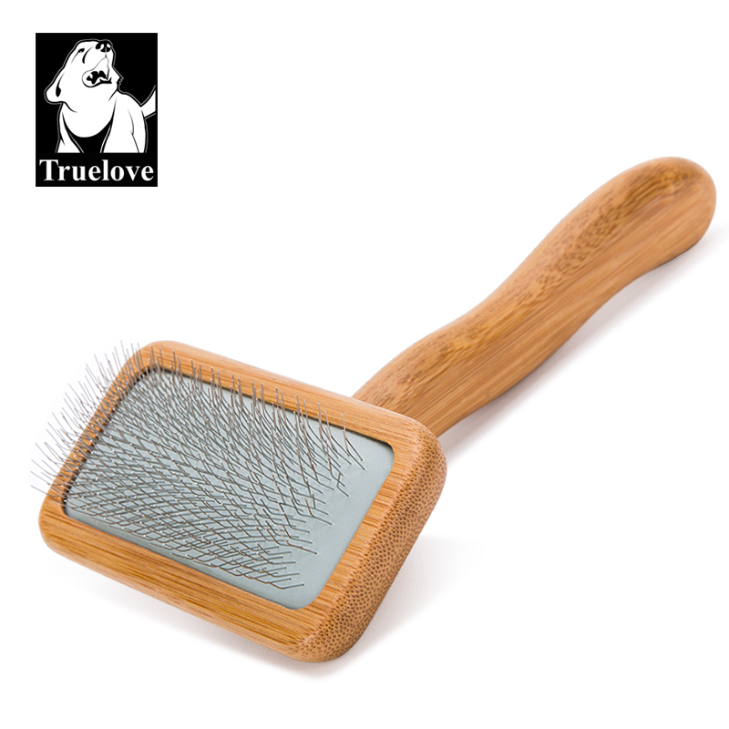 Truelove Bamboo Elegance: Stainless Steel Deep-Care Pet Comb with Ergo