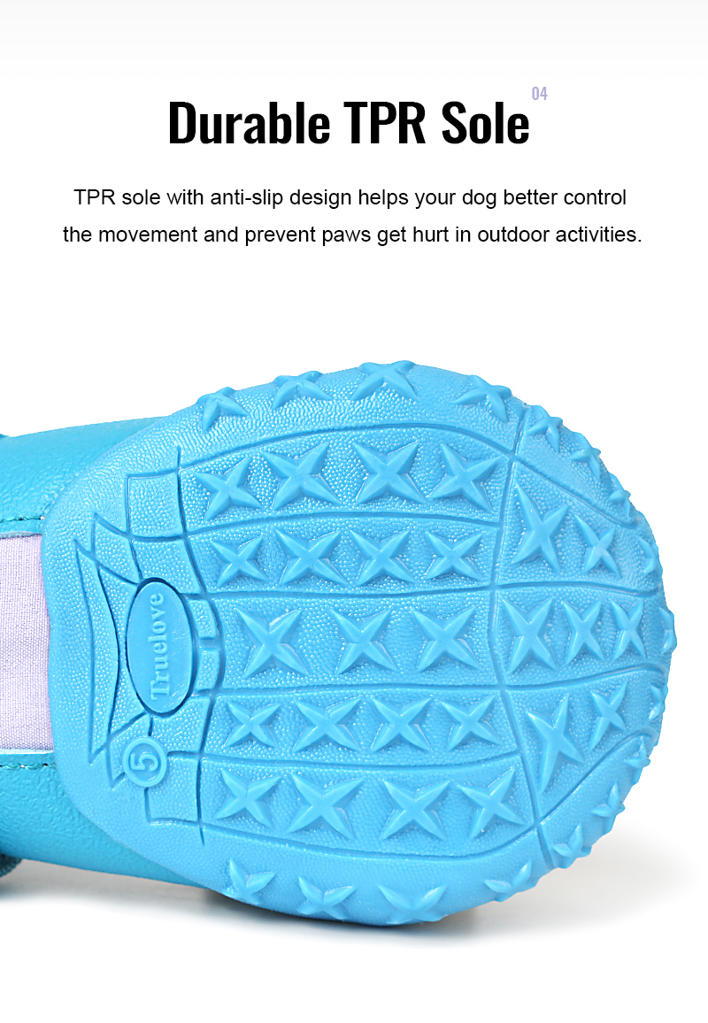 Truelove Outdoor Safety Shoes Reflective Straps and TPR Sole Waterproof Pet Shoes (TLS3963)