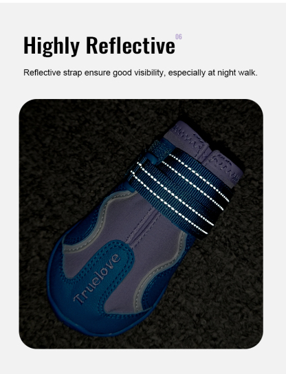 Truelove Outdoor Safety Shoes Reflective Straps and TPR Sole Waterproof Pet Shoes (TLS3963)