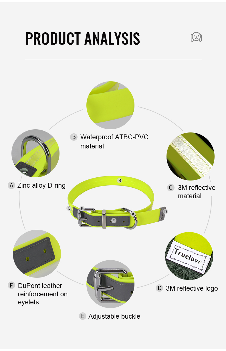 Truelove Reflective Waterproof Dog Collar: Safety and Comfort (TLC5521)