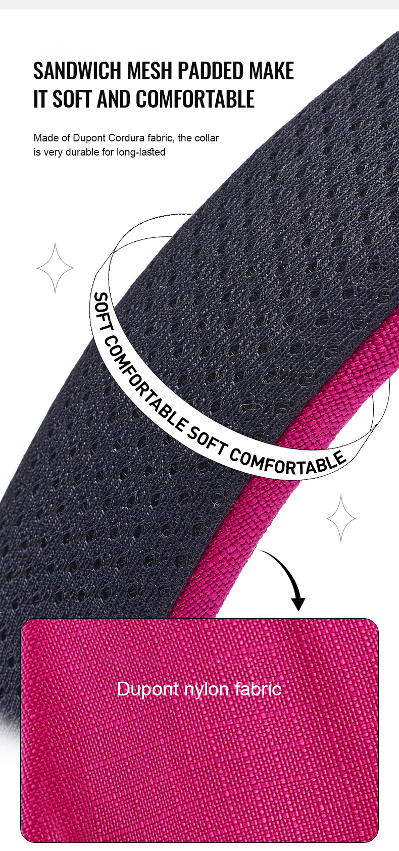 Truelove High Quality Multifunctional Personalized Dog Collar Soft Pet Collar Tactical (TLC5611)