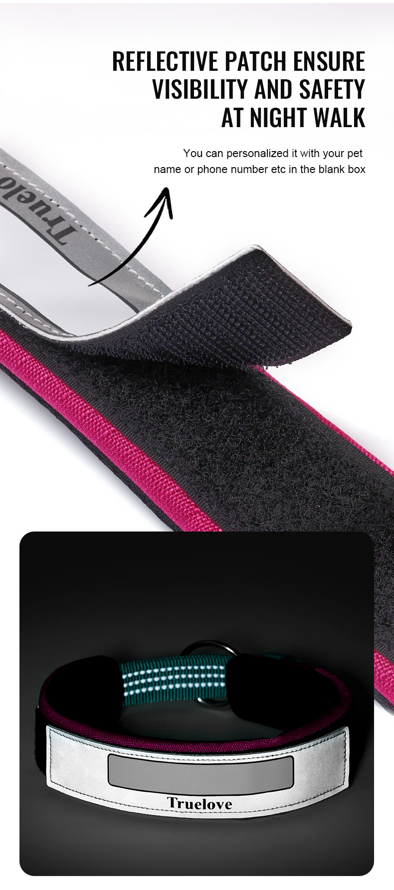 Truelove High Quality Multifunctional Personalized Dog Collar Soft Pet Collar Tactical (TLC5611)