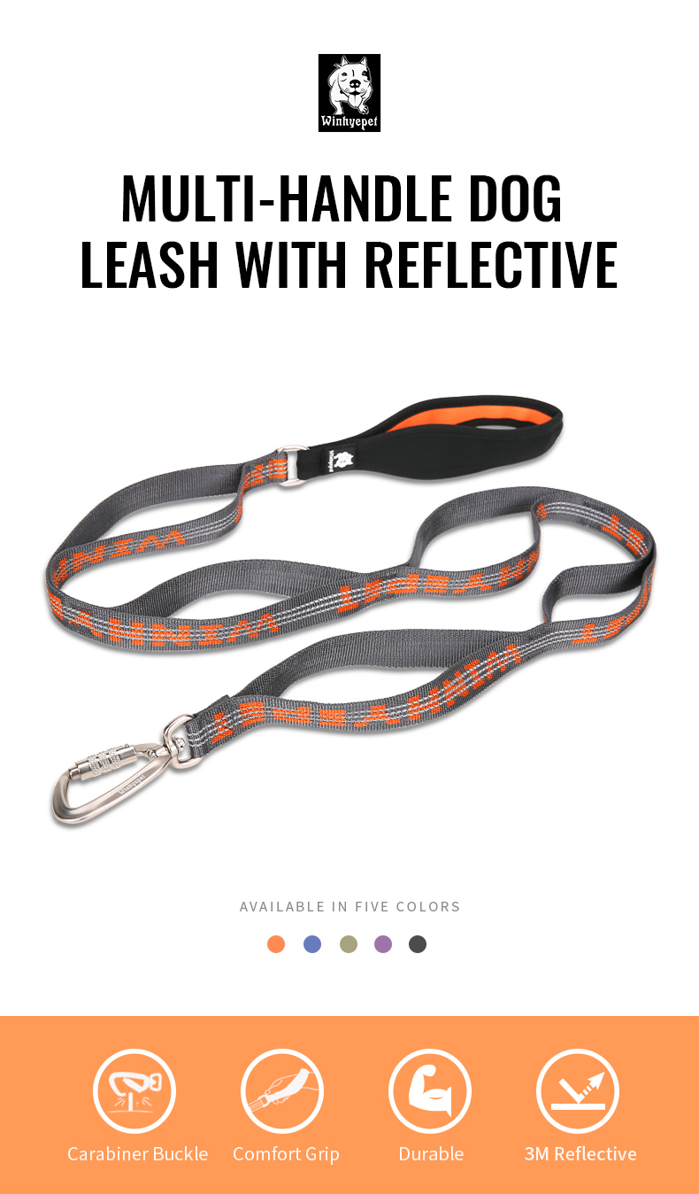 Winhyepet Multi-handle dog leash with reflective (YL1832)
