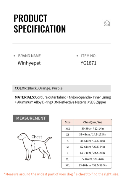 Winhyepet Premium Waterproof Winter Coat (YG1871)