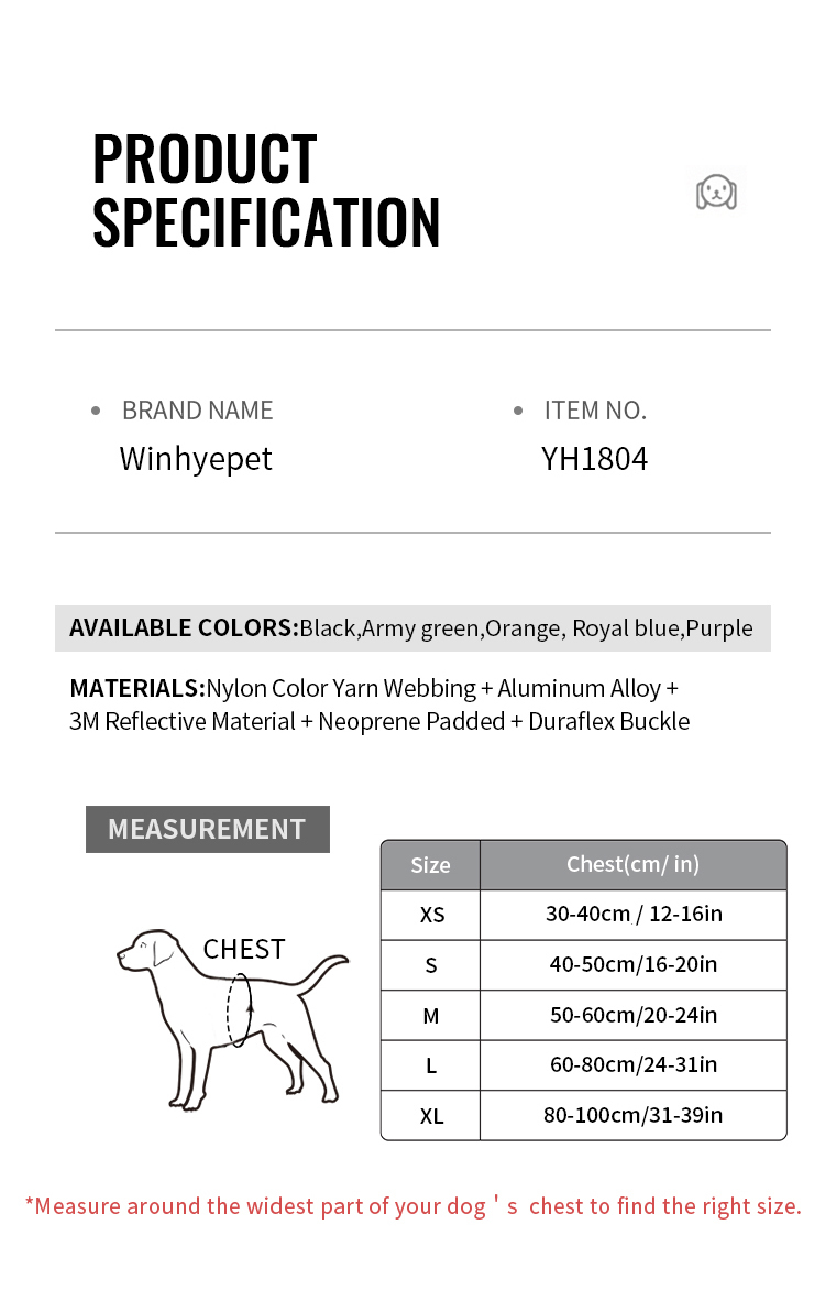 Winhyepet Double H Trail Runner Harness (YH1804)