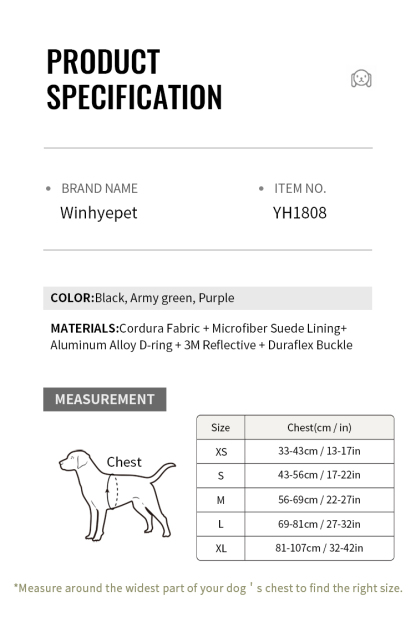 Winhyepet Double H Ultra-Light Safety Harness with reflective (YH1808)