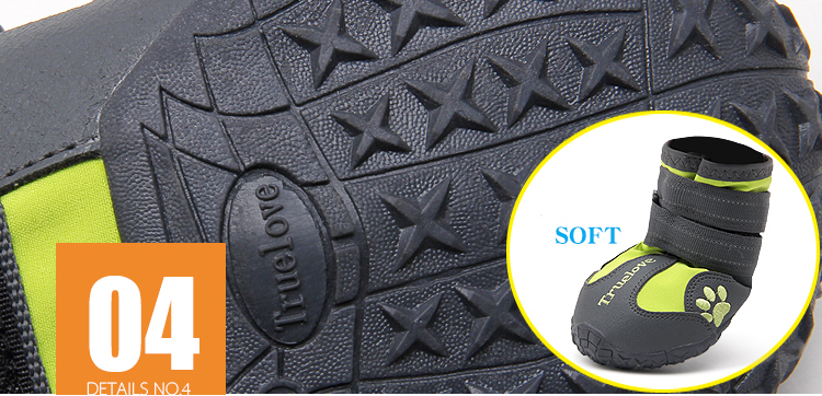 Truelove Anti-Slip Dog Shoe with Hook&Loop Design (TLS3961)