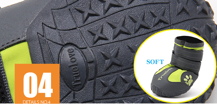 Truelove Anti-Slip Dog Shoe with Hook&Loop Design (TLS3961)