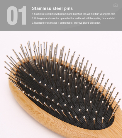 Truelove Ultimate Pet Brush: Bamboo Crafted & Boar Bristle Infused for Gentle Grooming (TLK23131)