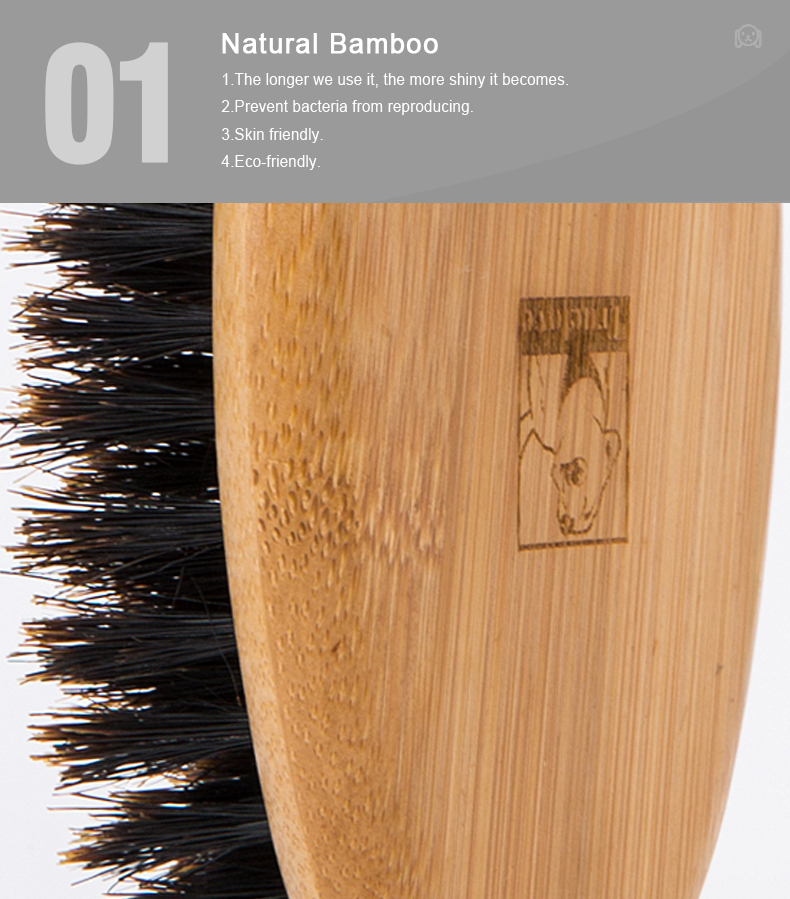 Truelove NatureTouch: Bamboo Handled Brush with Authentic Boar Bristles for Pets (TLK21131)