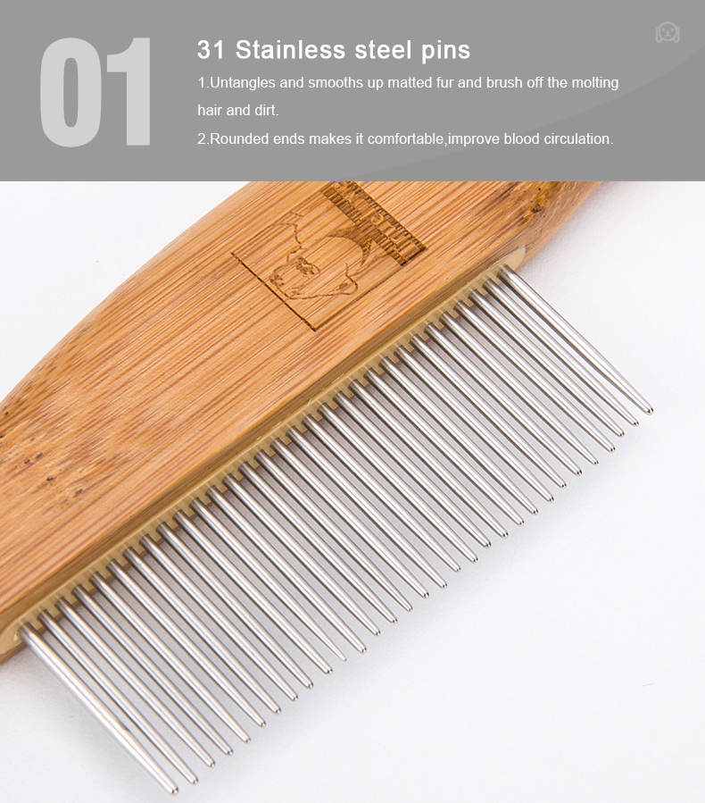 Truelove FurPerfection: Bamboo Crafted Brush with Ergonomic Comfort Handle (TLK22131)