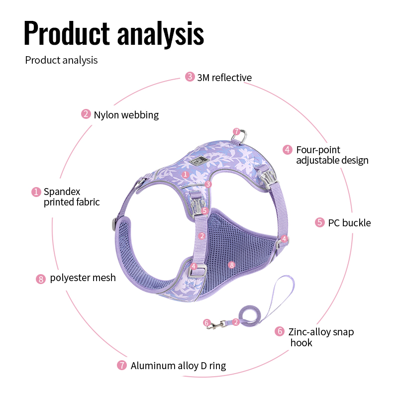 Truelove Ultra-Lightweight Nylon Mesh High Quality Breathable Reflective Pet Harness