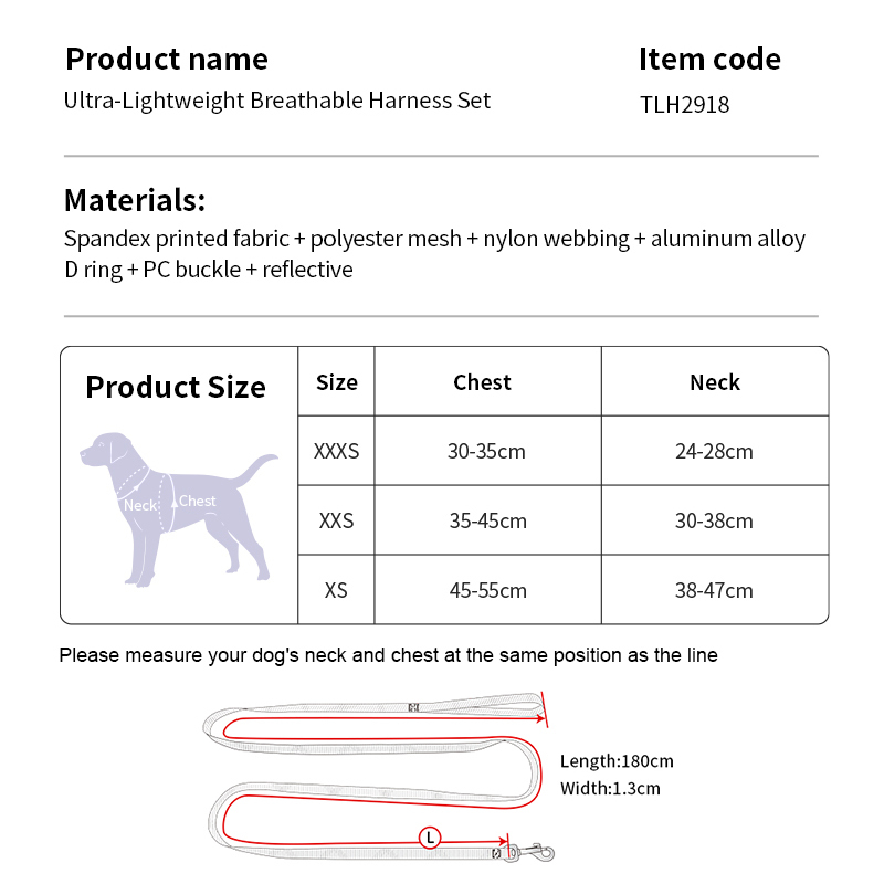 Truelove Ultra-Lightweight Nylon Mesh High Quality Breathable Reflective Pet Harness