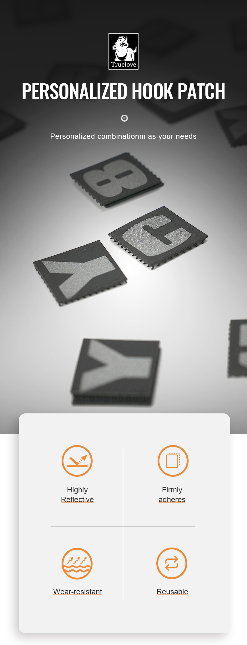 Truelove Personalized Reflective Patch for Enhanced Nighttime Safety (TLV2301)