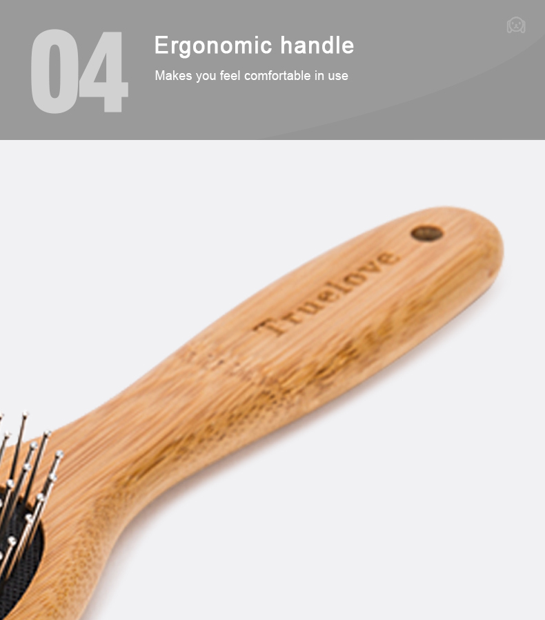 Truelove Ultimate Pet Brush: Bamboo Crafted & Boar Bristle Infused for Gentle Grooming (TLK23131)
