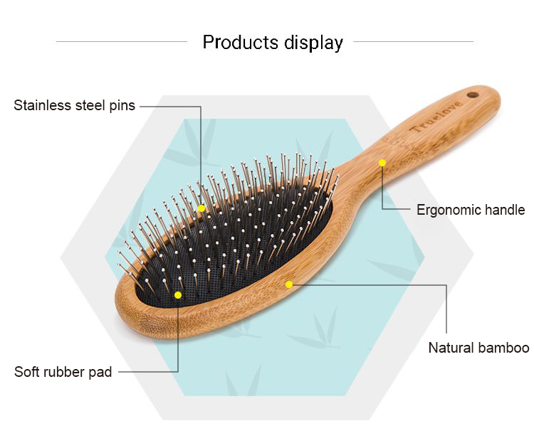 Truelove Premium Pet Grooming Comb: Bamboo Craftsmanship with Stainless Steel Precision (TLK19131)