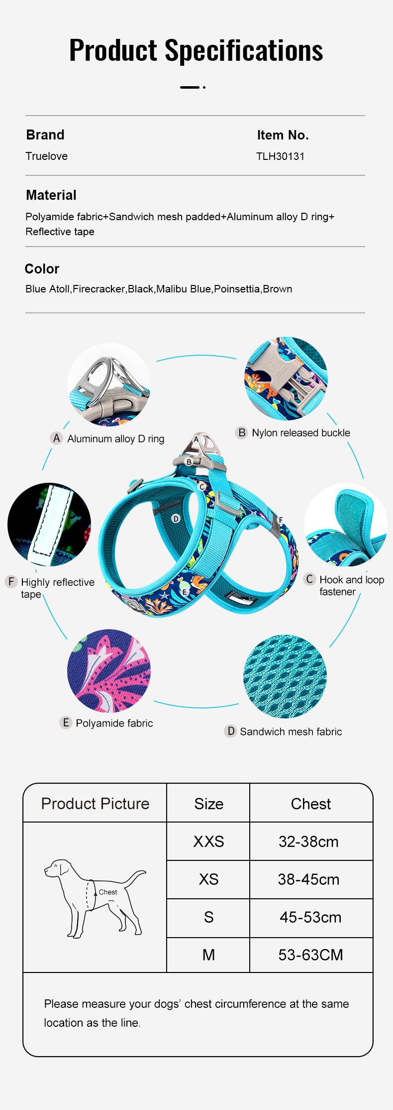 Truelove Breathable Air-Mesh Harness with Cooling Technology for Summer Cooling Vest