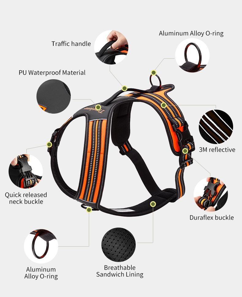 Truelove Soft Padded Handle Reflective Dog Harness (TLH5551)