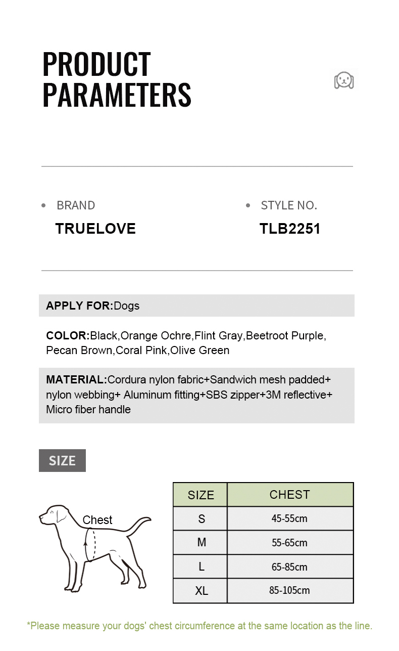 Truelove Tactic Comfortable Cordura Adjust Dog Harness