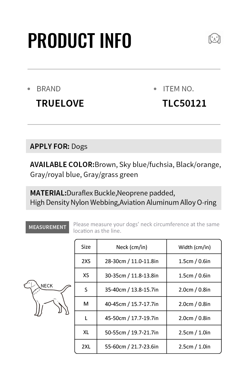 Truelove Reflective Padded Pet Collar for Safety and Comfort (TLC50121)