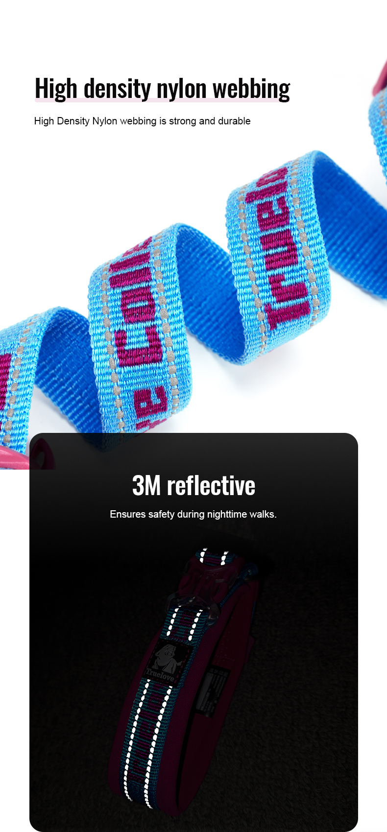 Truelove Reflective Padded Pet Collar for Safety and Comfort (TLC50121)