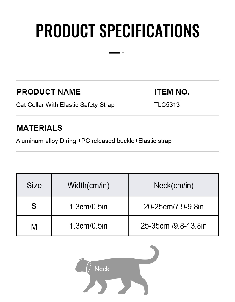 Truelove Comfort Fit Lightweight and Durable Cat Collar (TLC5313)