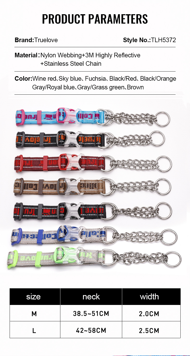 Truelove Dog Collar with Stainless Steel Chain (TLC5372)