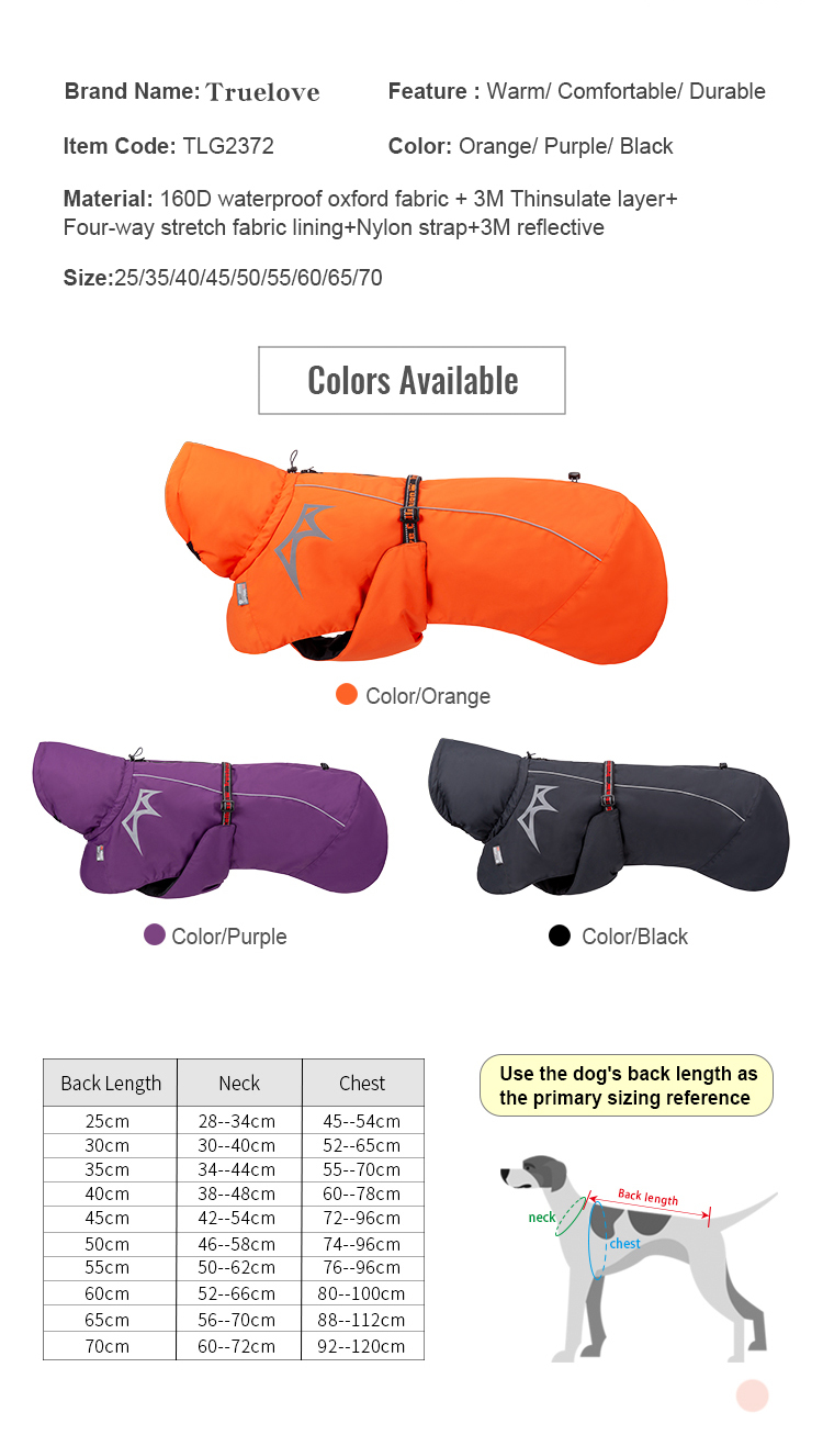 Truelove Ultimate Thinsulate™ Lining Outdoor Winter Coat for Dogs (TLG2372)