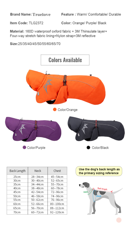 Truelove Ultimate Thinsulate™ Lining Outdoor Winter Coat for Dogs (TLG2372)