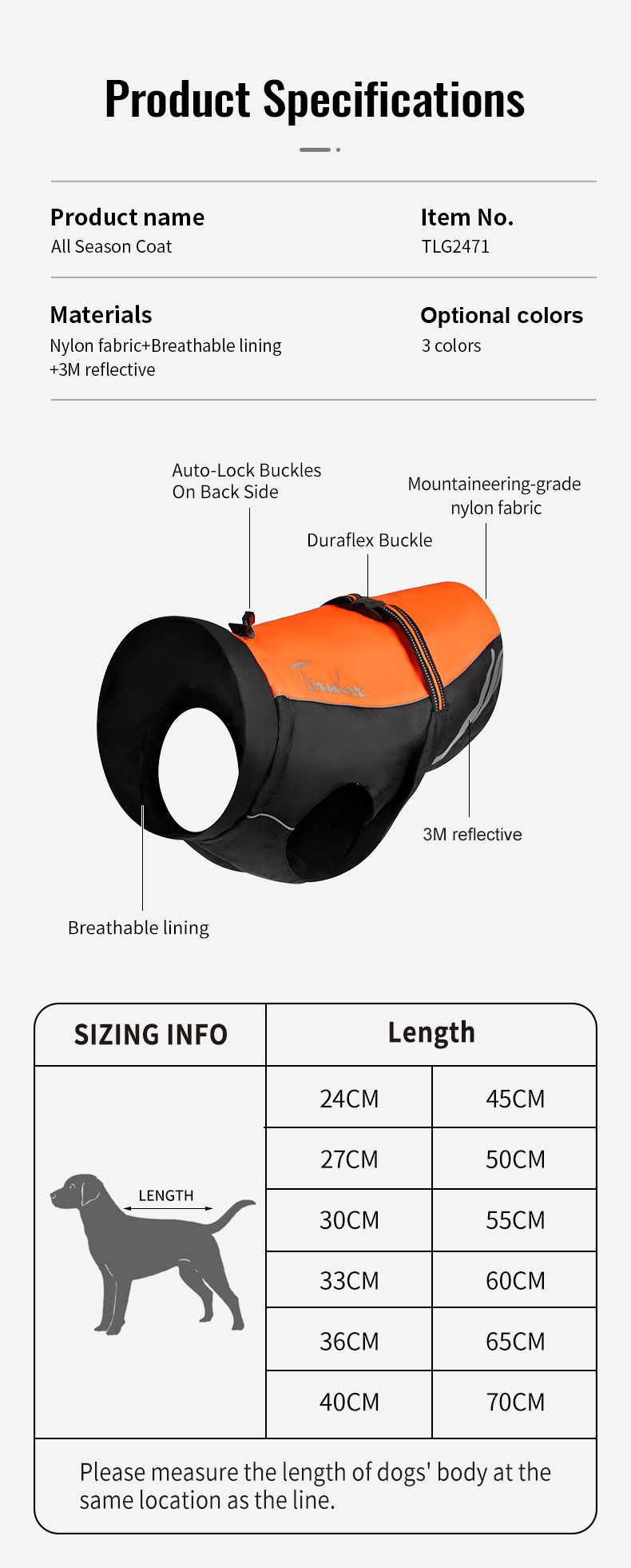 Truelove Premium Waterproof and Windproof Outdoor Dog Jacket (TLG2471)